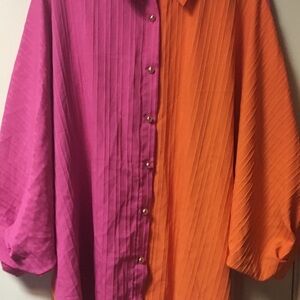 Women’s ~ Top ~ 2X ~ Blouse ~ Pink & Orange
